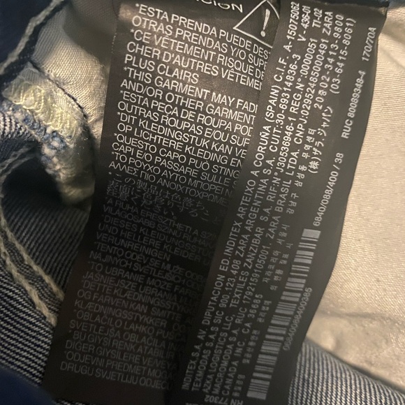 Zara Super Wide Leg Blue Jeans Medium Wash High Rise Ankle Length Denim - Picture 11 of 12